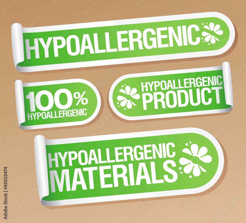 Hypoallergenic products stickers set Hypoallergenic products stickers set