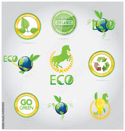 abstract nature symbols and emblems set