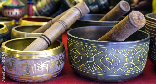 Buddhist singing bowl vase photo