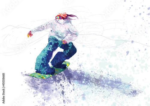 snowboarder - hand drawing