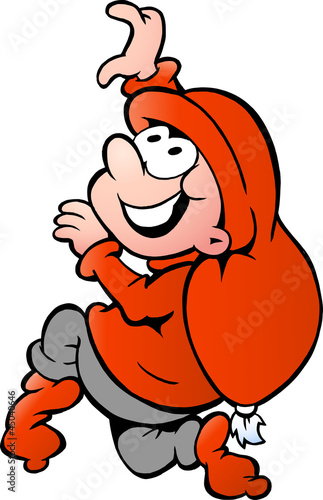 Hand-drawn Vector illustration of elf elf that climbs