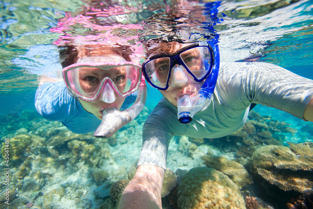 Couple snorkeling Couple snorkeling