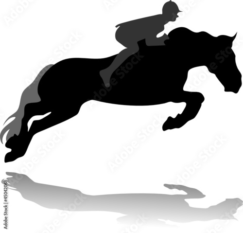 jockey with jumping horse