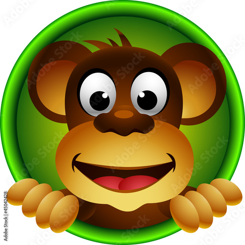 cute monkey head cartoon
