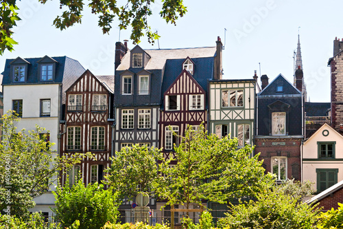 Fototapeta A ROw of Half Timbered Houses in Rouen, Normandy, France
