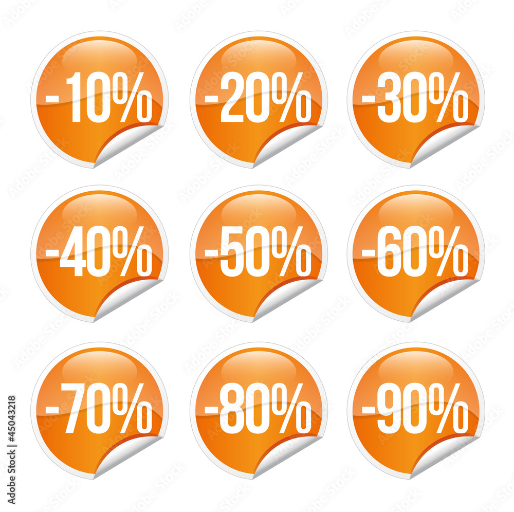 Discount label and sticker / orange Discount label and sticker / orange
