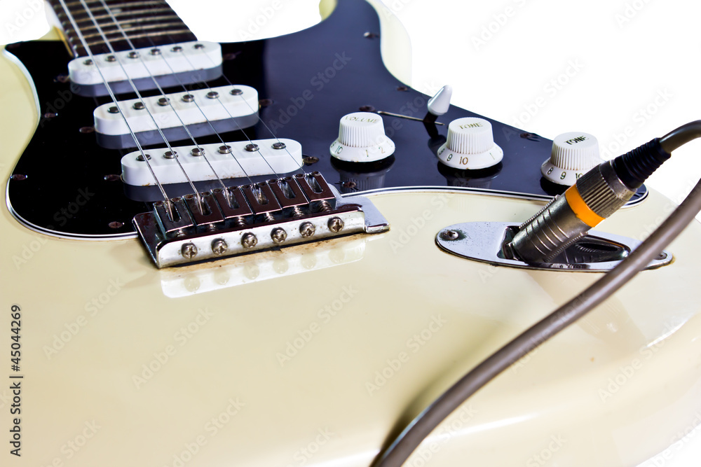 Fototapeta premium body electric guitar isolated on white background