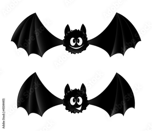 Two cartoon style bats