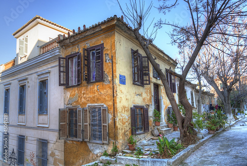 Traditional houses in Plaka area,Athens,Greece photo