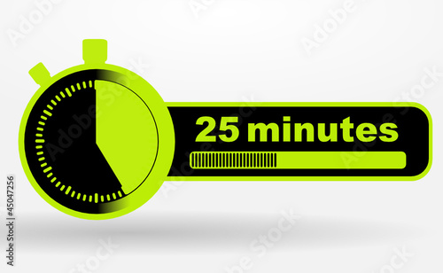 icône 25 minutes sur chronomêtre vert et noir
