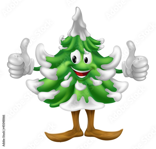 Christmas tree cartoon man
