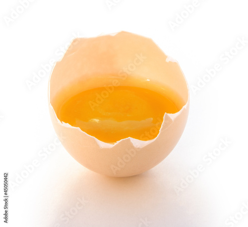broken egg with clipping path