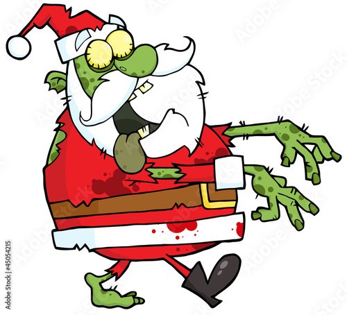 Santa Zombie Walking With Hands In Front