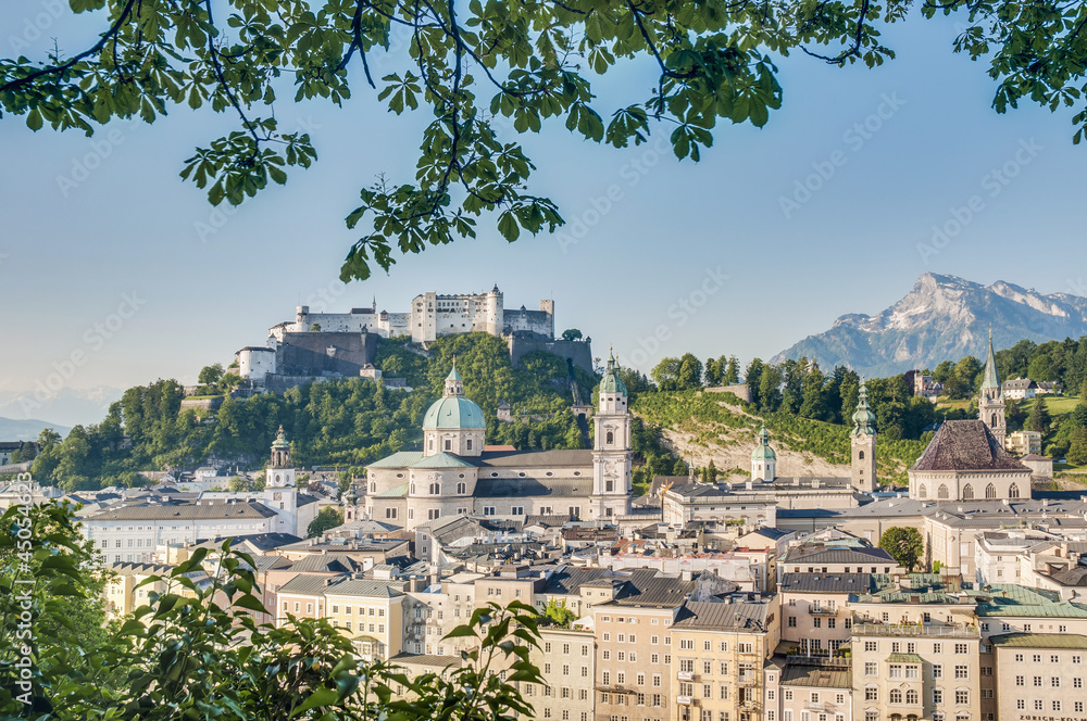 Naklejka premium Salzburg general view from Capuchin Monastery (Kapuzinerkloster)