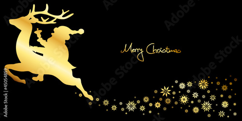 Riding Santa Snowflakes Gold/Blue