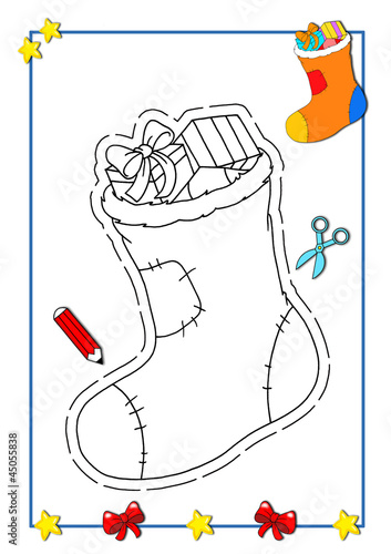 Natale da colorare, la calza
