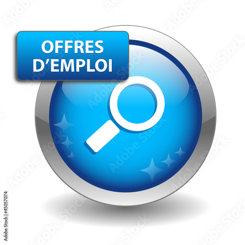 Bouton Web OFFRES D’EMPLOI (recherche candidature carrières job)