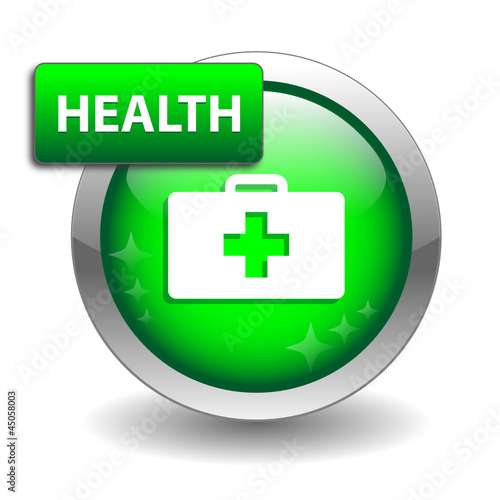 "HEALTH" Web Button (first aid emergency hospital medicine diet)