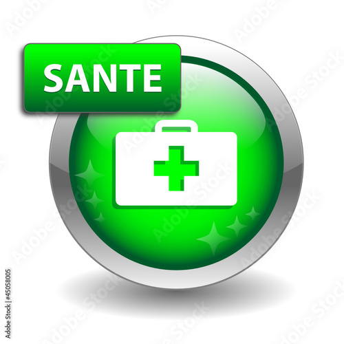 Bouton Web SANTE (médecine forme exercice bonne santé poids)