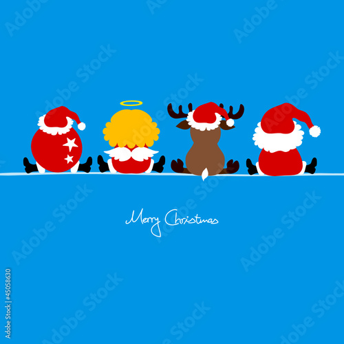 4 Sitting Christmas Symbols Iceblue
