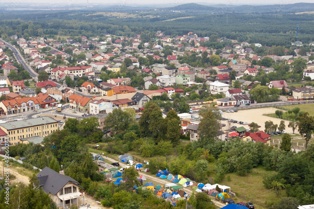 Olsztyn town - aerial view.