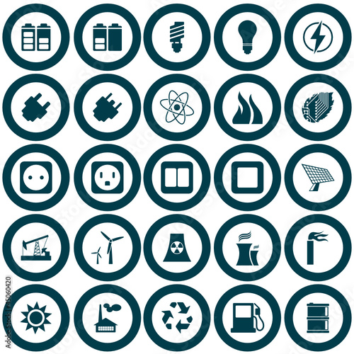 Power and energy icon set