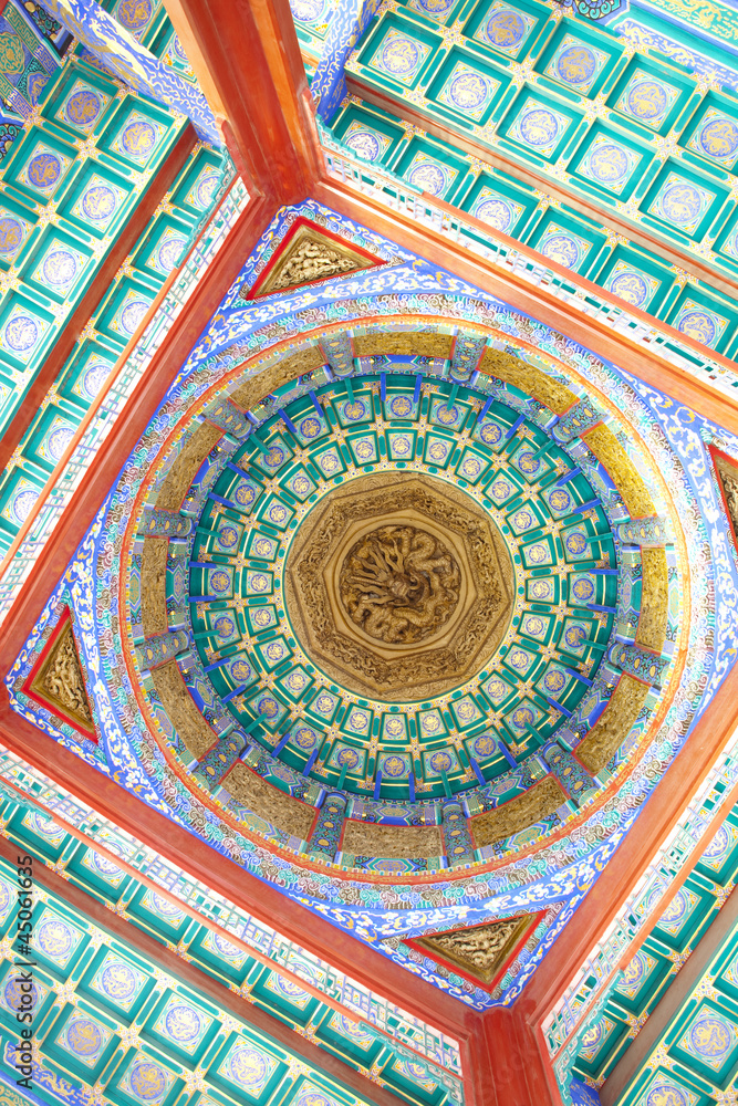 colorful Chinese pavilion roof design