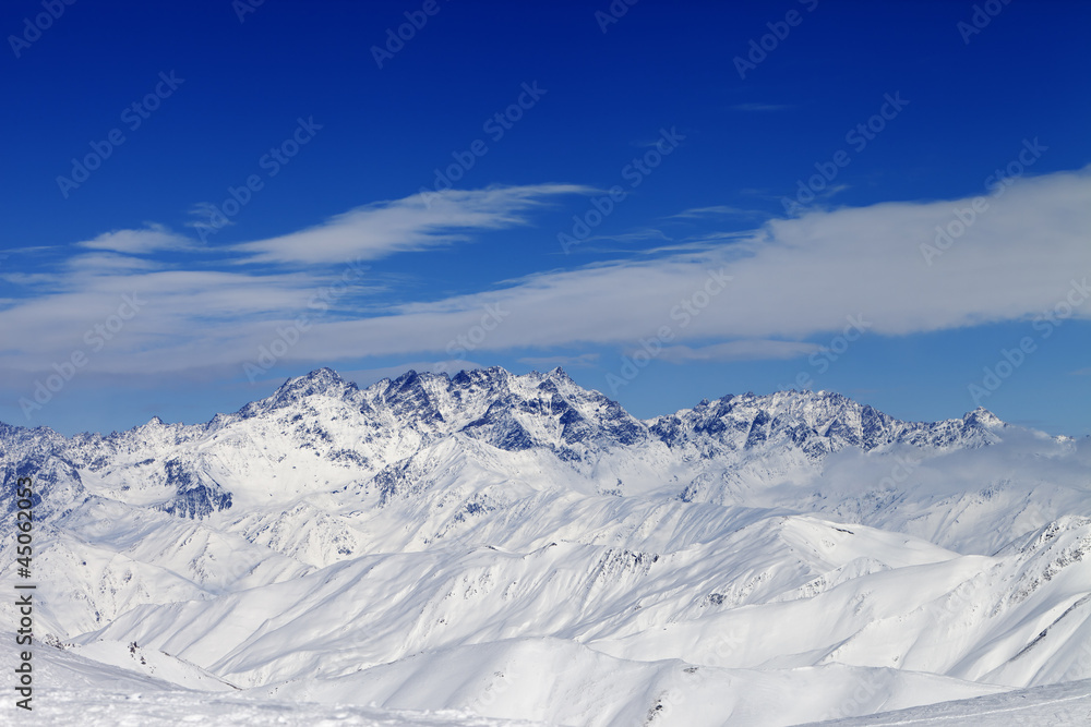 Winter mountains in nice day