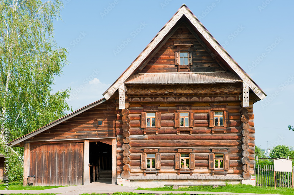 Two-storey wooden house of a wealthy farmer. Suzdal. Russia. Two-storey wooden house of a wealthy farmer. Suzdal. Russia.