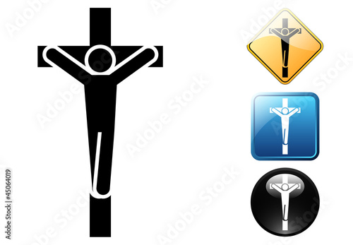 Crucifix pictogram and icons