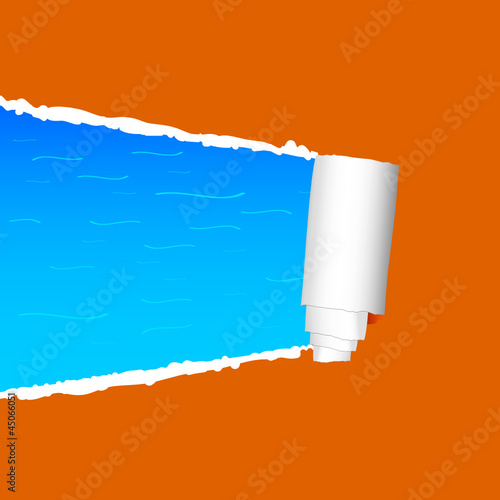 tearing paper and sea vector