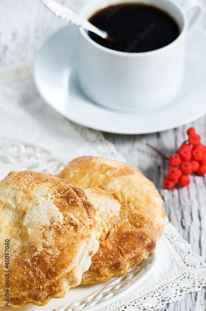 Buns and cup of coffee Buns and cup of coffee