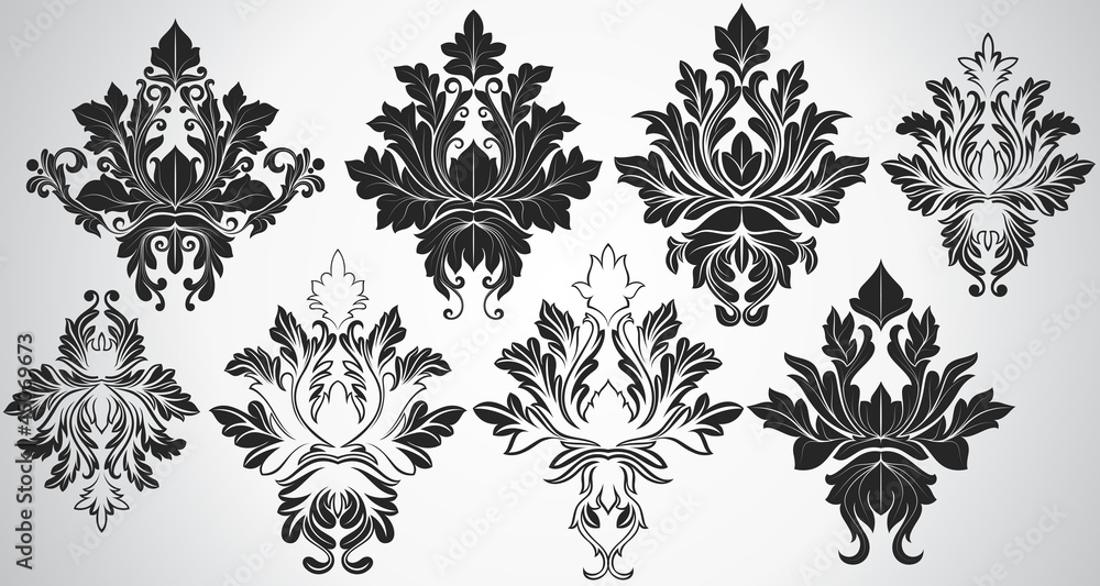 Obraz premium Damask Vector Elements