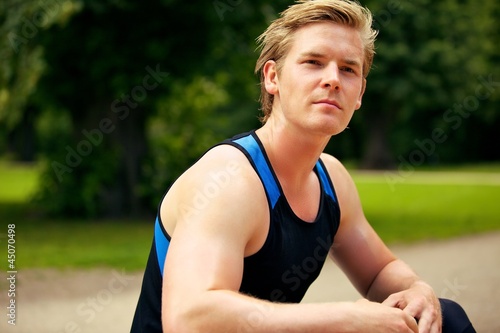 Handsome Fitness Man at the Park