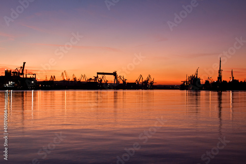sunset in Gdynia Shipyard © R_Szatkowski