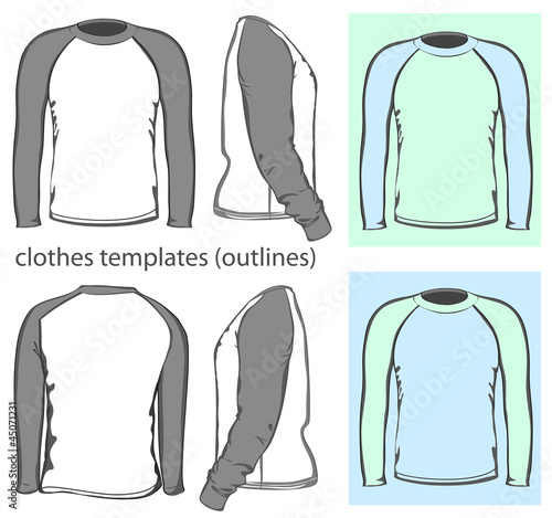 Vector. Men's t-shirt design template. outline