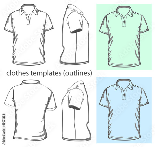 Vector. Men's polo-shirt. Outline