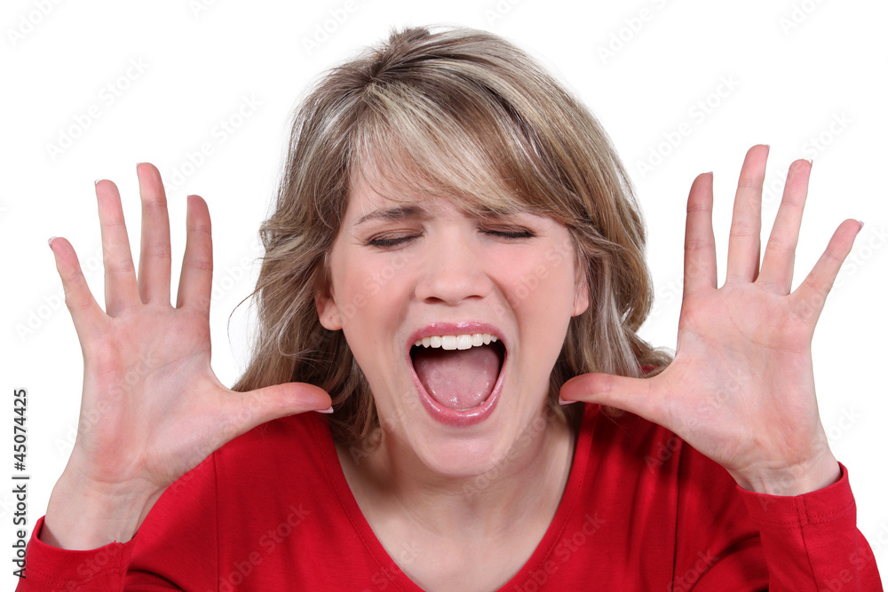 Woman screaming Woman screaming