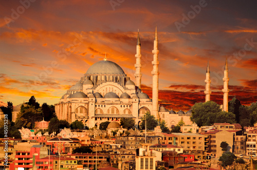 Hagia Sophia in Istanbul at dusk
