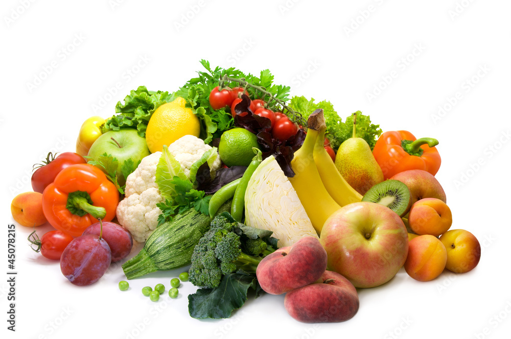 Different sorts of vegetables, fruit and spicy herbs Different sorts of vegetables, fruit and spicy herbs