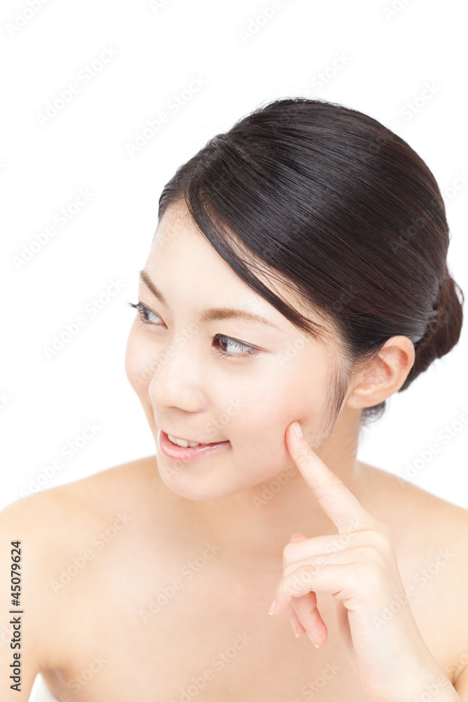 Beautiful young woman on white background. Portrait of asian. Beautiful young woman on white background. Portrait of asian.
