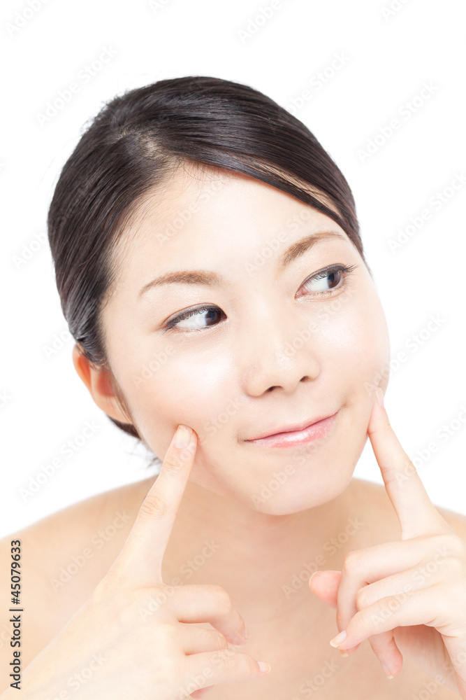 Beautiful young woman on white background. Portrait of asian. Beautiful young woman on white background. Portrait of asian.