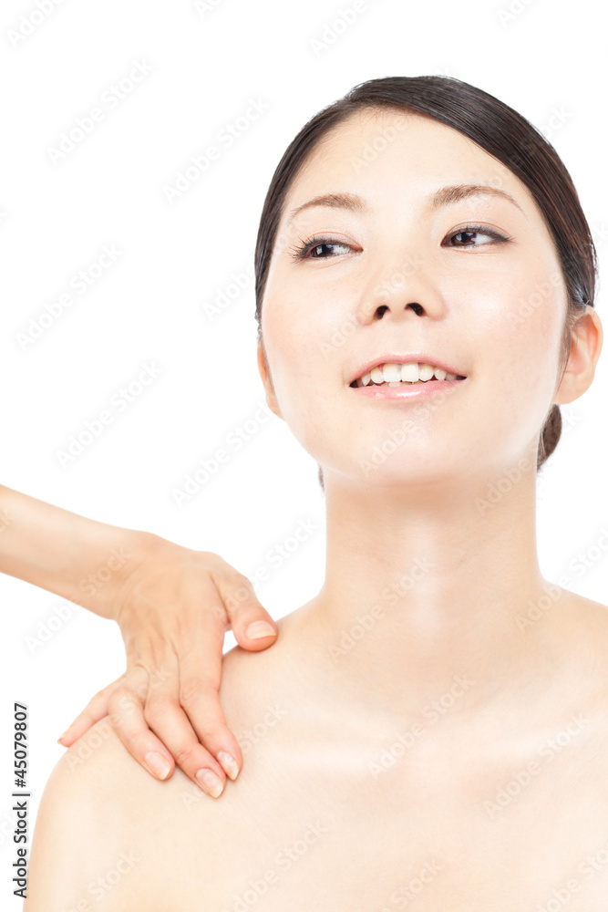 Beautiful young woman on white background. Portrait of asian. Beautiful young woman on white background. Portrait of asian.