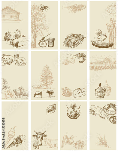 vintage business cards - hand drawn collection