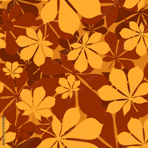 Autumn chestnut leaves. Vector seamless pattern.