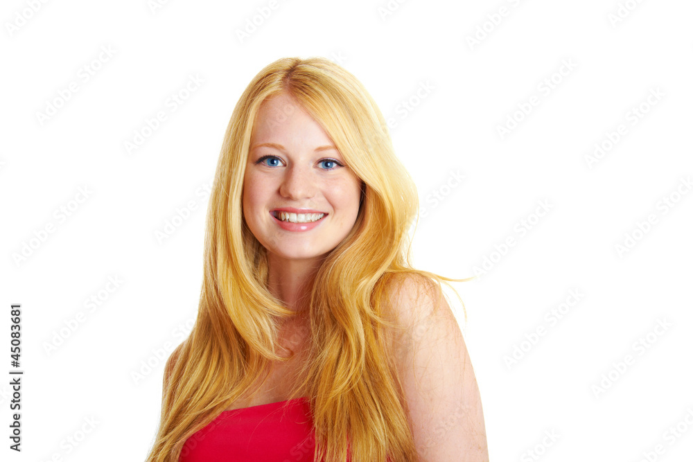 pretty smiling girl against isolated on white background pretty smiling girl against isolated on white background