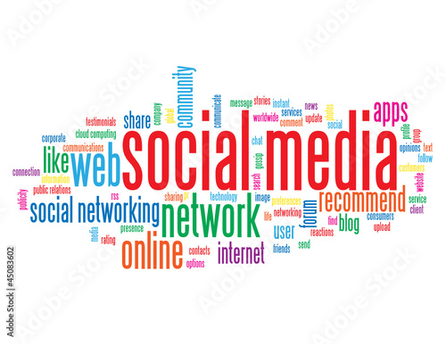"SOCIAL MEDIA" Tag Cloud ( information society like networking)