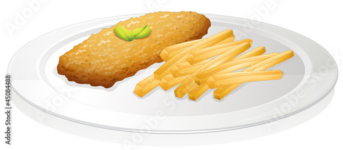French fries and cutlet