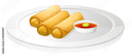 Bread roll and sauce