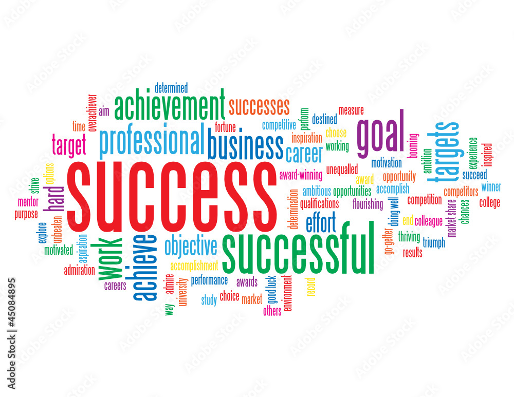 SUCCESS Tag Cloud (achievement goal target performance teamwork)